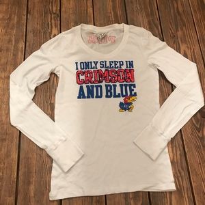 Victoria’s Secret Pink KU Jayhawk Long Sleeve Tee